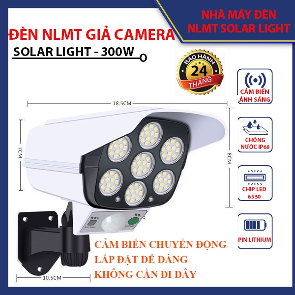 Đèn năng lượng mặt trời giả camera, chống trộm, chống nước IP68