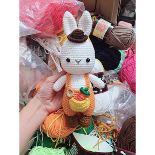 Thú len nhồi bông handmade  - Thỏ Chubby