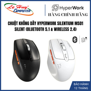 Chuột Không Dây Hyperwork Silentium Ms01 Silent (Bluetooth 5.1 & Wireless 2.4) - Hàng chính hãng