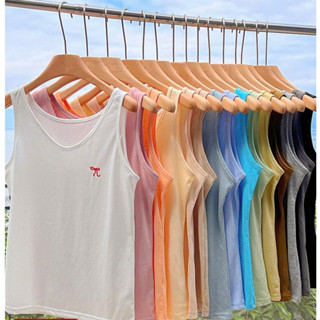 Áo thun ba lỗ nữ, sát nách nữ in hình Nơ nhỏ xinh xắn JULY FASHION, Áo thun nữ mùa hè chất Cotton xượt mềm mát