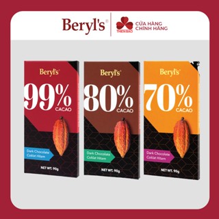 Socola đắng không đường Beryl's 70%  80% 90% ca cao thanh 90g