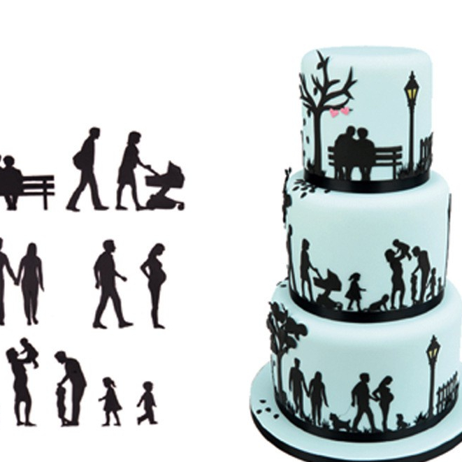 11 khuôn chủ đề gia đình fondant in hình người bánh khuôn in khuôn cắt bánh quy cắt khuôn công cụ trang trí bánh nướng