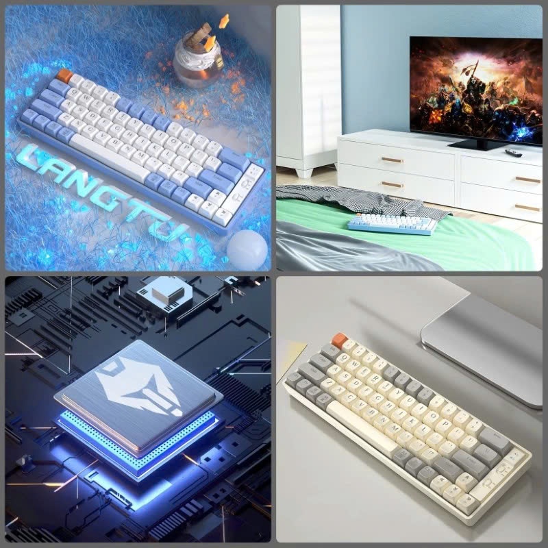 Bàn phím cơ không dây LANGTU GK65, goldenswitch HOTSWAP 3 chế độ kết nối, hỗ trợ Win/Mac | BigBuy360 - bigbuy360.vn