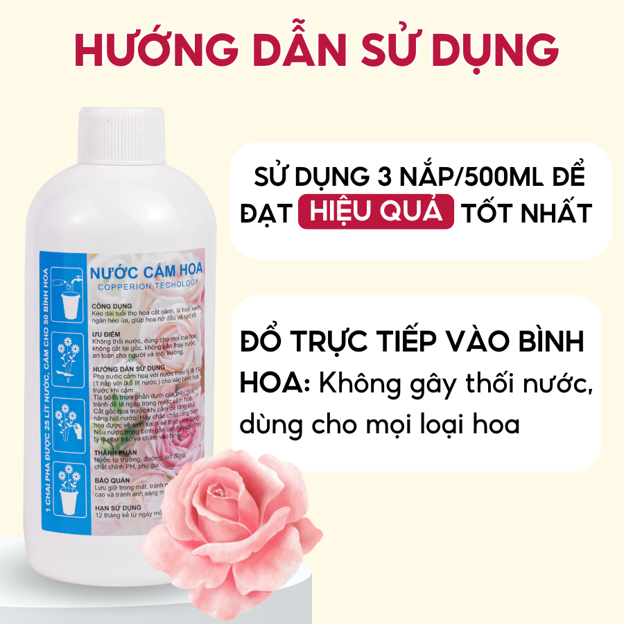 Nước Dưỡng Hoa Tươi Lâu MỘC AN 400ML - Nước Cắm Hoa Khử Thối Gốc, Kích Nở Hoa, Giảm Vi Nấm