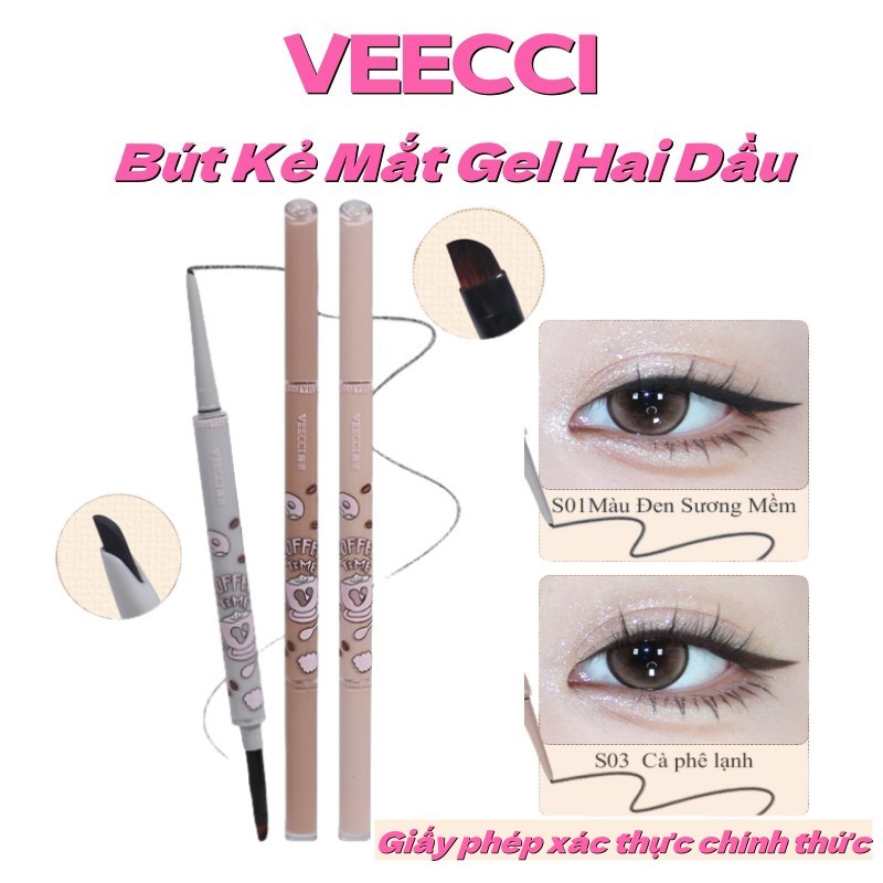   iao hàng nhanh từ Hà Nội  VEECCI Chì mắt Veecci Bút Gel Kẻ Mắt Bút Ngòi 1.3mm Thấm Nước Và Lâu Trôi 50mg 