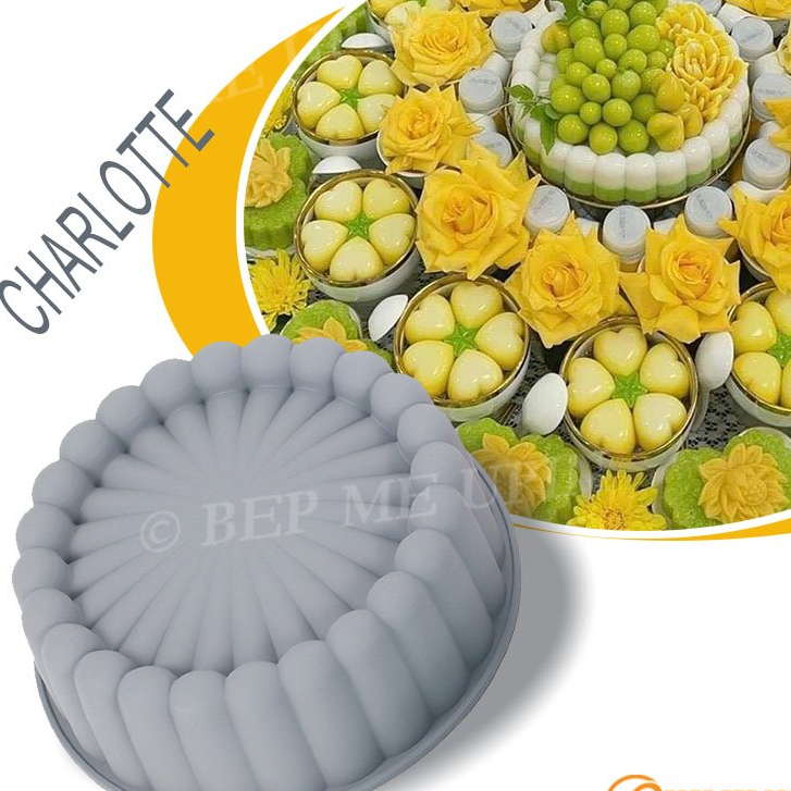 Khuôn silicon làm bánh Charlotte đế tròn mặt trời 24cm
