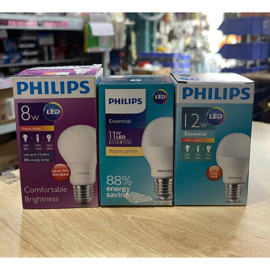 (XẢ KHO) BÓNG ĐÈN LED PHILIPS ÁNH SÁNG VÀNG (3000K) 8W, 11W,12W