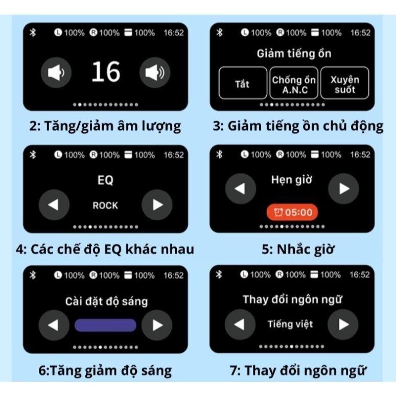 Tai Nghe Bluetooth Không Dây A9 Pro ANC/ENC Cao Cấp Giảm Tiếng Ồn Màn hình Cảm Ứng bảo hành đổi mới | BigBuy360 - bigbuy360.vn