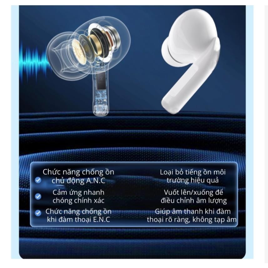 Tai Nghe Bluetooth Không Dây A9 Pro ANC/ENC Cao Cấp Giảm Tiếng Ồn Màn hình Cảm Ứng bảo hành đổi mới | BigBuy360 - bigbuy360.vn