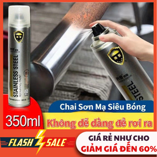 Sơn Xịt Mạ Crom Bóng Chai 350ml Hiệu Ứng Sáng Gương Độ Bám Cao Phù Hợp Trang Trí Sơn Xe Đồ Kim Loại#