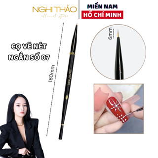 Cọ vẽ móng sơn gel nét ngắn JELIVA 6mm số 07 Nghi Thảo