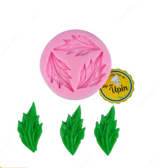 Khuôn silicon vỉ 3 lá cây mẫu đơn làm bánh