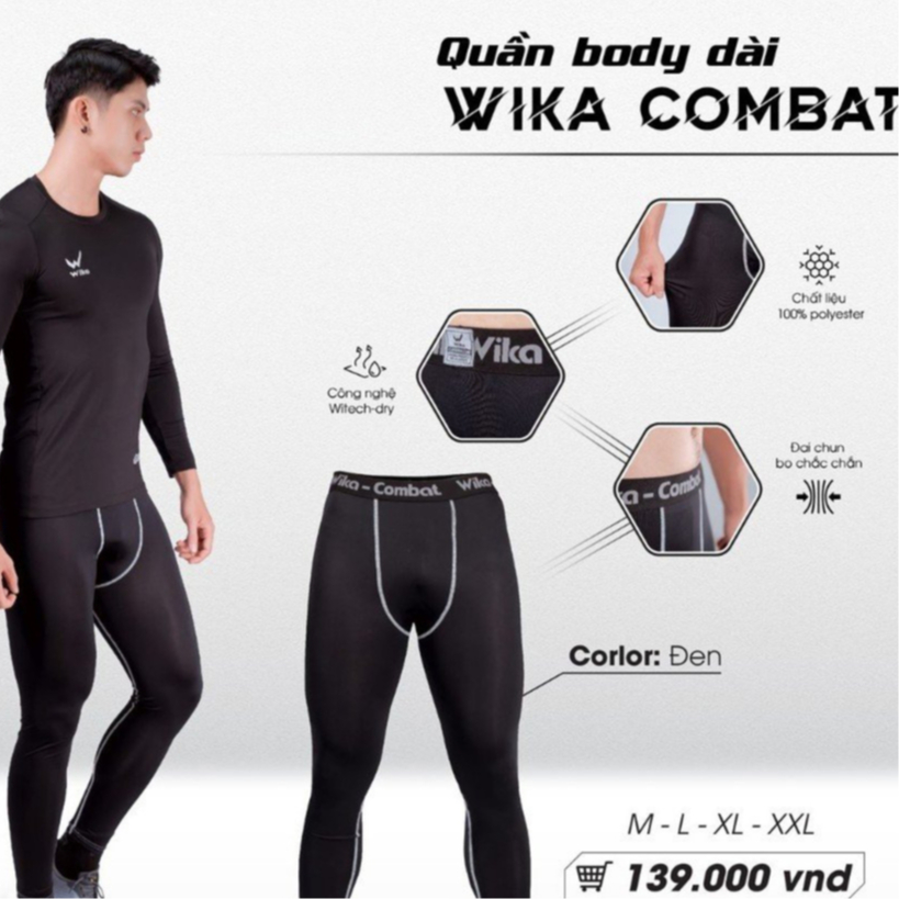 Quần giữ nhiệt body dài Wika Combat
