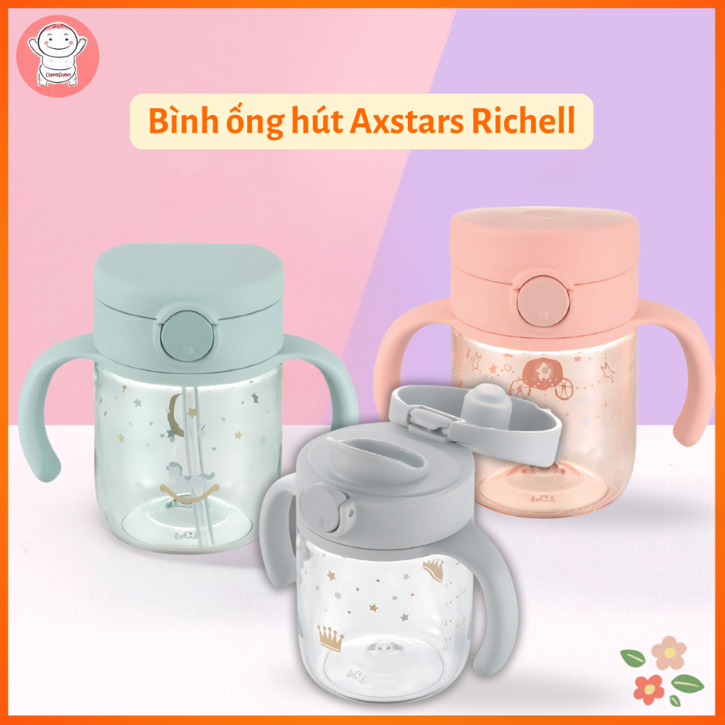 Bình ống hút Axstars Richell cho bé