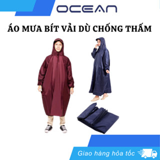 Áo mưa bít/ ích kỷ vải dù OCEAN tay bo chun tiện lợi, màu sắc trang nhã, dày dặn - chống thấm chống nước tuyệt đối