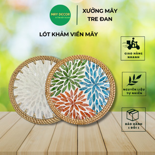 Tấm lót khảm trai viền mây 16, 18, 25, 30, 35cm, lót nồi, lót bàn ăn, bình hoa chịu lực và chịu nhiệt tốt