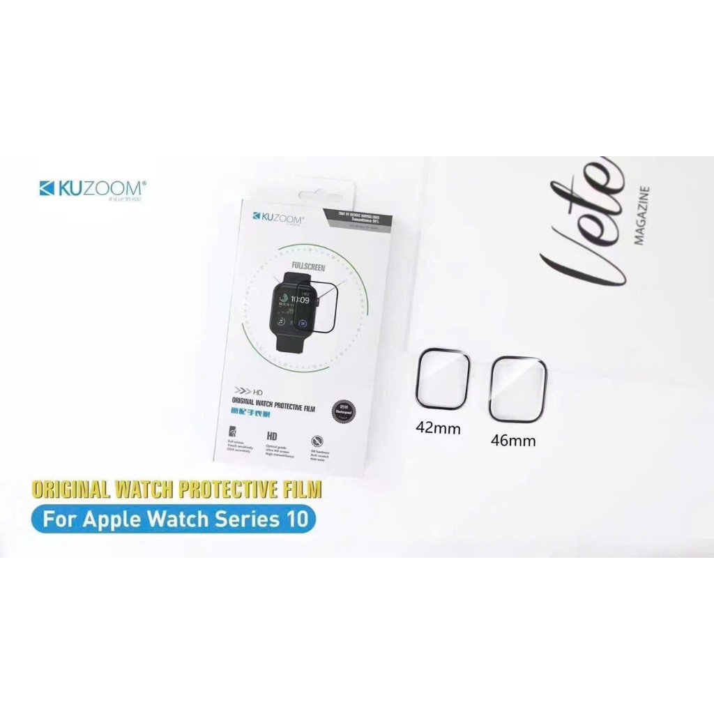 Apple Watch Series 10/ 42mm/ 46- Kính cường lực Kuzoom Full màn hình