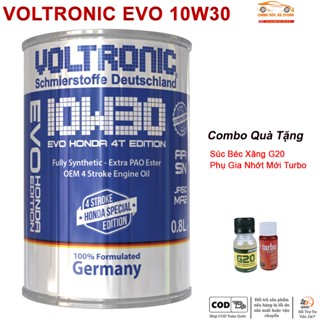 Dầu Nhớt Dành Cho Xe Số, Côn Tay Voltronic Evo Honda 4T Edition 10w30 - Tặng kèm 1 G20 Và 1 Phụ Gia Nhớt Mới Turbo