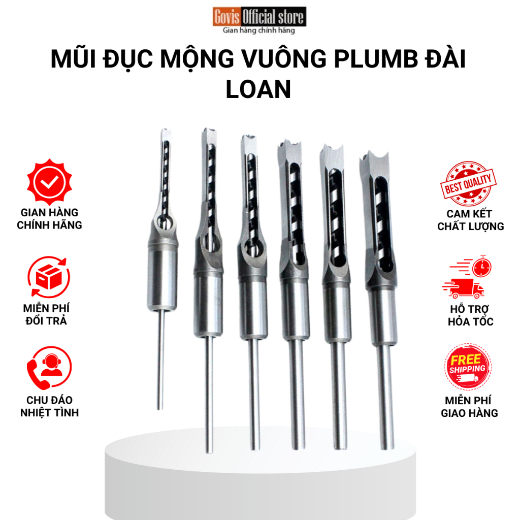 Mũi đục mộng vuông Plumb Đài Loan [ Govis ]