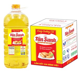 1 Thùng 4 Chai Dầu ăn Tân Sanh Chiên Giòn Thượng Hạng Loại Chai 5 Lít (4 Chai - 20Lít)