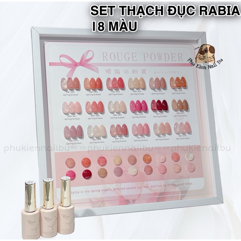 Set thạch hồng 18 màu Rabia đẹp đỉnh