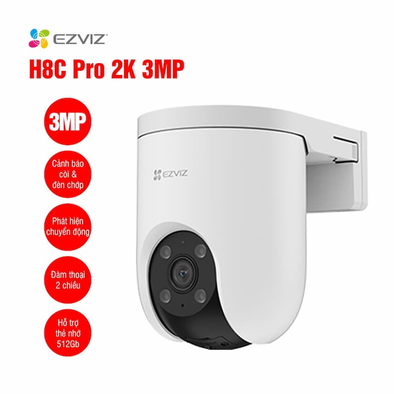 Camera EZVIZ H8C Pro 2K 3MP Xoay 360 Ngoài Trời