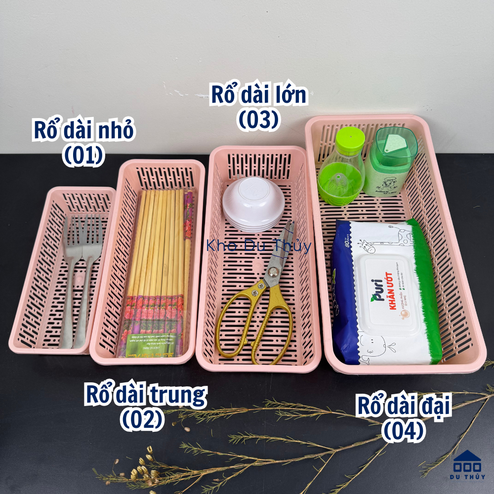 Rổ nhựa chữ nhật dài nhiều màu đựng bút viết, đựng vật dụng dài nhiều màu với 4 kích thước, nhựa pp | BigBuy360 - bigbuy360.vn
