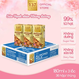 [Mua 1 thùng 12 Lốc 180ml tặng 1 lốc sữa 180ml] Sữa Hạt Hạnh Nhân Không Ngọt 137 Degrees 180ML