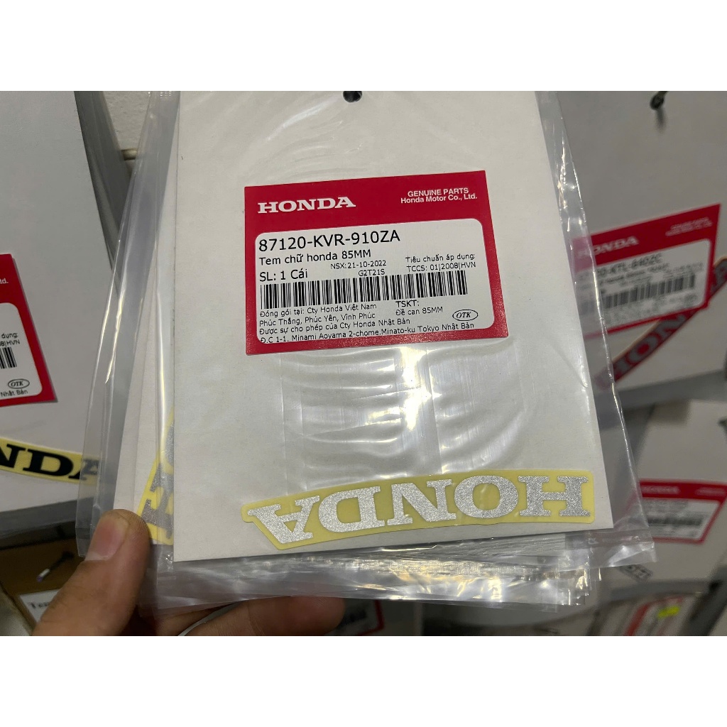 Tem nạ Honda RS bạc 85mm ( 1 miếng ) 87120KVR910ZA