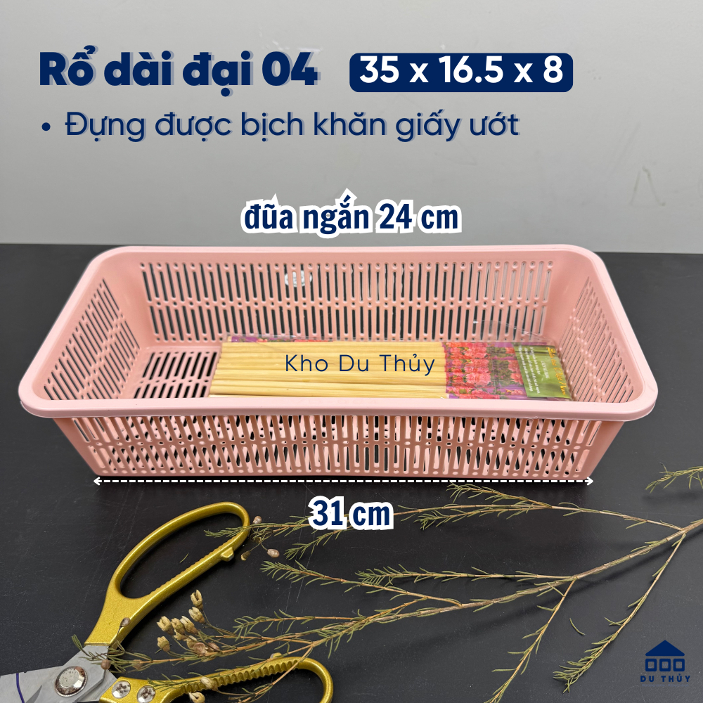 Rổ nhựa chữ nhật dài nhiều màu đựng bút viết, đựng vật dụng dài nhiều màu với 4 kích thước, nhựa pp | BigBuy360 - bigbuy360.vn