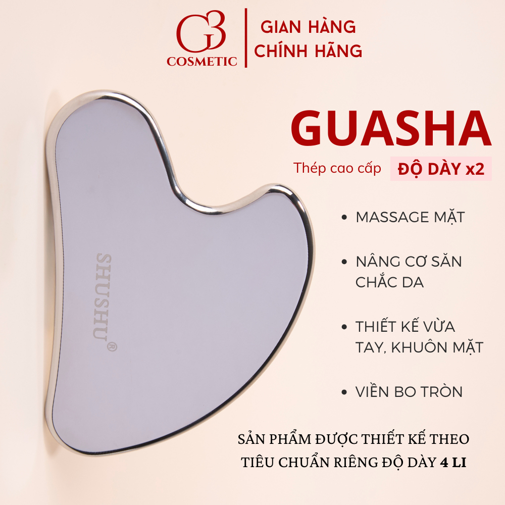 Dụng cụ mát xa GuaSha bằng thép không gỉ Guasha thép massage mặt giúp massage nâng cơ mặt giảm bọng 