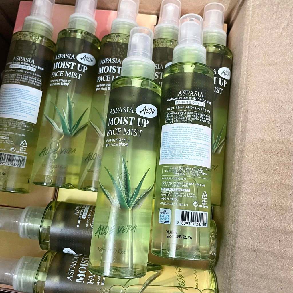 Xịt Khoáng Lô Hội Aspasia Moist Up 150ML , Xịt Khoáng Nha Đam Khóa Ẩm Dưỡng Trắng Da