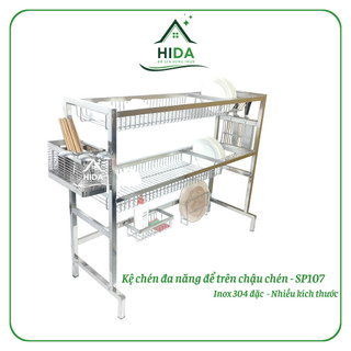  Kệ chén bát trên bồn rửa INOX 304 PHÁT ĐẠT kệ úp chén thông minh trên chậu rửa kệ đa năng  SP107  