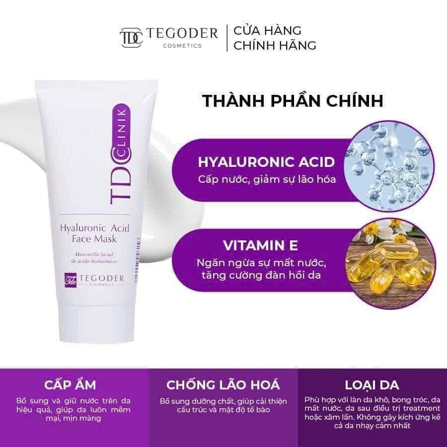 ✅ HÀNG CTY TEGODER Mặt nạ cấp nước và phục hồi da Tegoder TD Clinik Hyaluronic Acid Face Mask 50ML