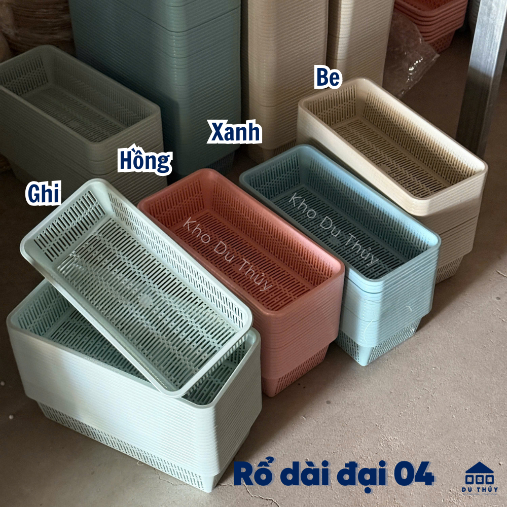 Rổ nhựa chữ nhật dài nhiều màu đựng bút viết, đựng vật dụng dài nhiều màu với 4 kích thước, nhựa pp | BigBuy360 - bigbuy360.vn
