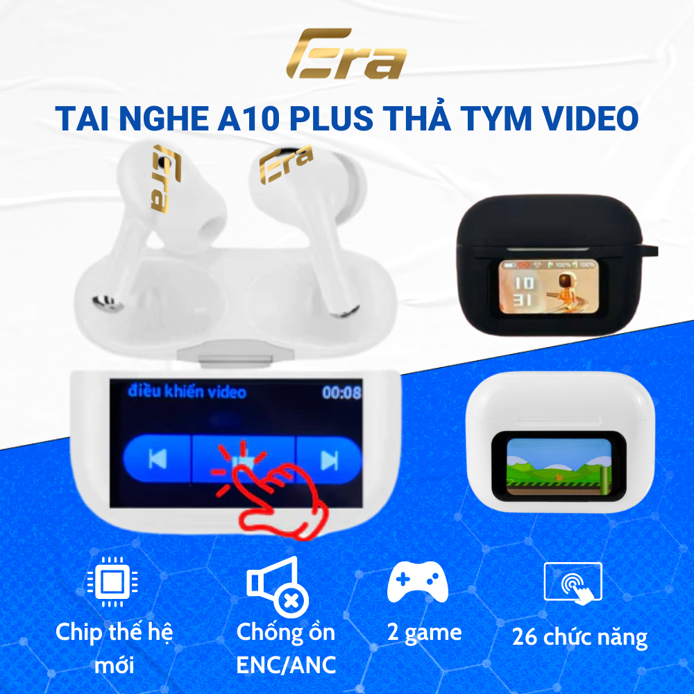 Tai Nghe Bluetooth Bản Mới A10 PLUS 26 Chức Năng Remote Thả Tim Video, Máy Tính, Thay Nền Cá Nhân