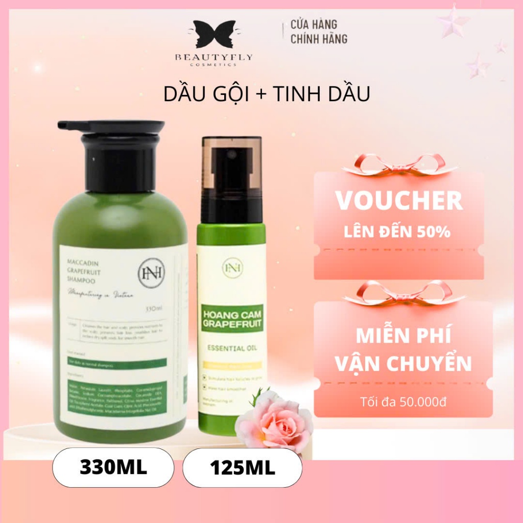 [Combo 2 món] Dầu gội bưởi Nga Hoàng chai 330ml+ Tinh dầu bưởi Nga Hoàng giảm rụng tóc, kích thích mọc tóc