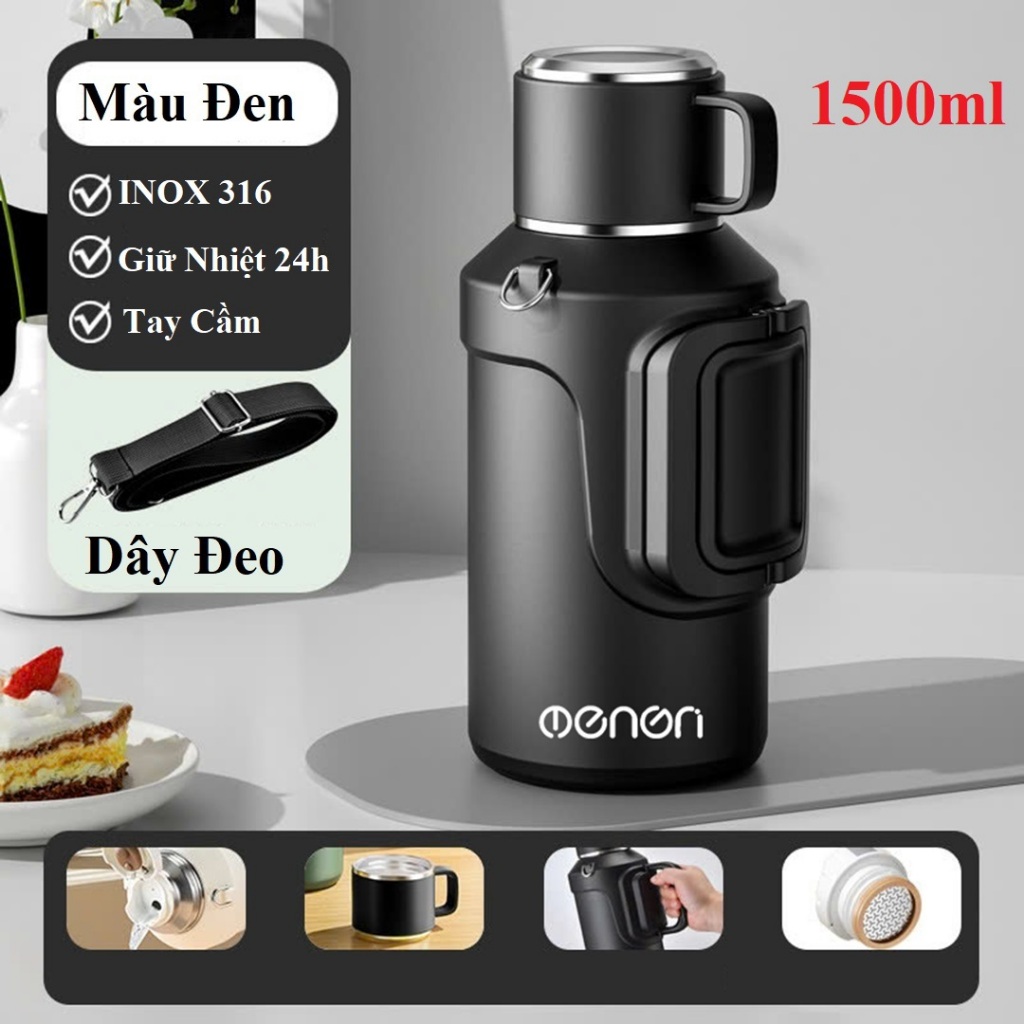 Bình Giữ Nhiệt 1500ml chất liệu INOX 316 An Toàn Sức Khỏe - OENON