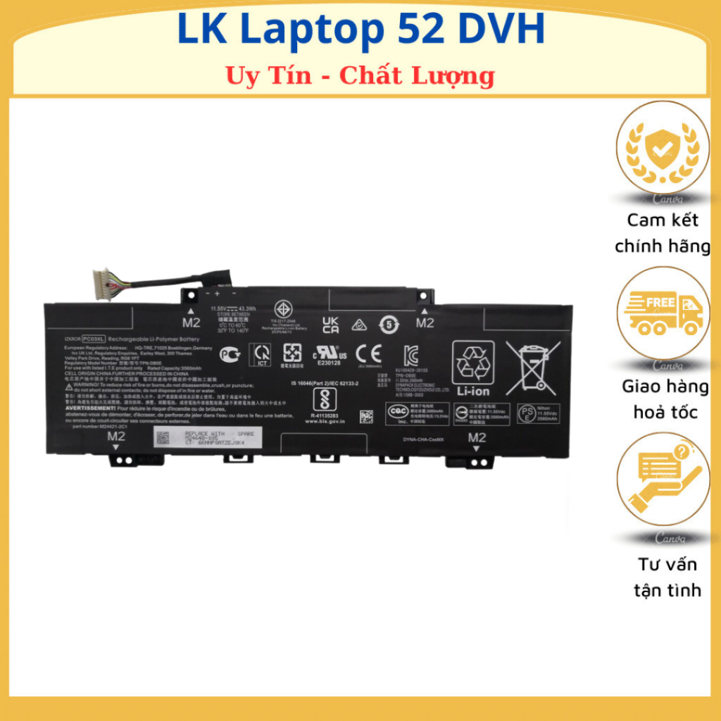 Pin laptop Hp Pavilion Aero 13-be 13-be000, Hp Pavilion X360 Convertible 14-dy 14-dy000, Pavilion X3