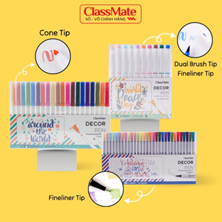 Bút Brush, Decor Pen Classmate Bút Viết Calligraphy Đầu Dual Brush, Chóp Nón, Đi Nét 0.4mm Bullet Journal Planner Đi Nét