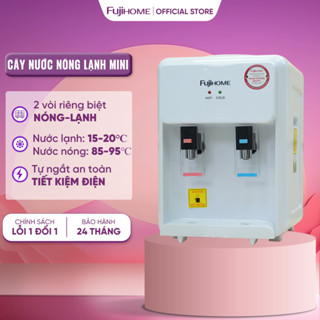 Cây nước nóng lạnh để bàn mini Nhập Khẩu Fujihome WD201E, bình lọc nước nóng lạnh uống tiết kiệm điện dispenser water