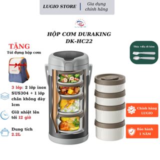  Hộp cơm giữ nhiệt thương hiệu DURAKING MODEL DK-HC22 DK-HC27 dung tích 2.2L 2.7L 