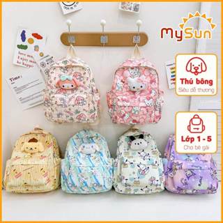 Balo cặp Hello Kitty Kuromi cho bé gái mẫu giáo học sinh cấp 1 tiểu học lớp 1 2 3 cute dễ thương MySun