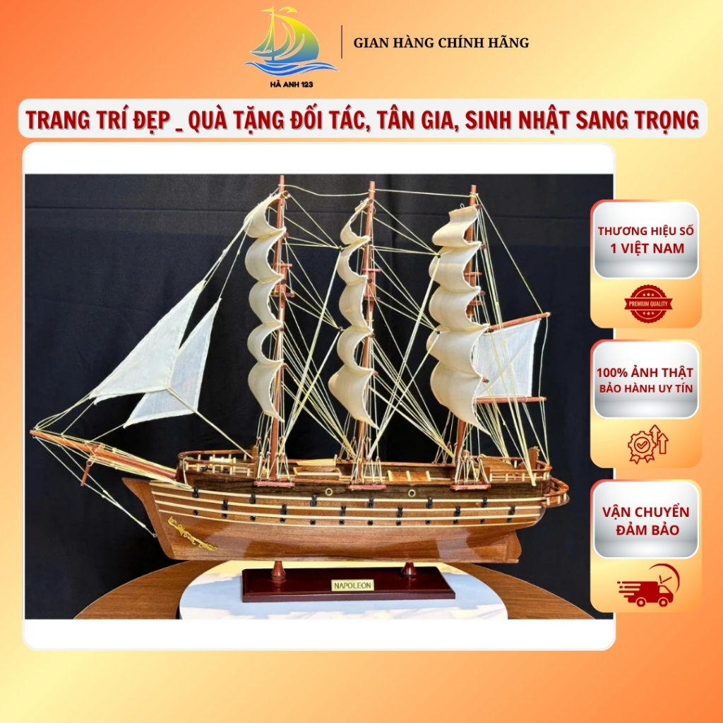 Mô Hình Thuyền Gỗ Chiến Cổ Napoleon - Biểu Tượng Sức Mạnh Và Chiến Thắng | Hà Anh123