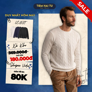 Áo Len Nam TIỆM HẢI TÚ áo len vặn thừng Lông Cừu Cao Cấp mềm mịn không ngứa, Sweater nam - PLVT