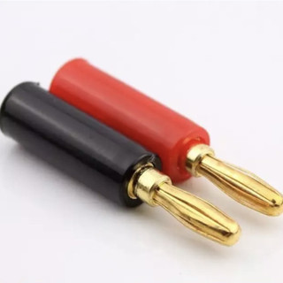 Jack Cắm Loa, Jack Bắp Chuối Đỏ Đen Chân Đồng, Giá 1 Cặp.
