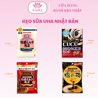 Kẹo sữa UHA Nhật Bản cao cấp từ sữa tươi mix Trà xanh, Caramel, Đậu đỏ, Sữa muối, Cafe