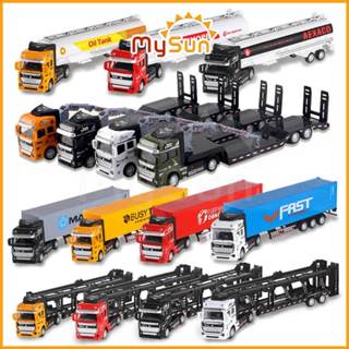 Xe container đồ chơi mô hình xe bồn đầu kéo công ten nơ ô tô kim loại cho bé MySun