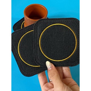 Bộ 6 chiếc lót ly bằng vải nỉ, lót cốc vải nỉ hình vuông kích thước 10cm