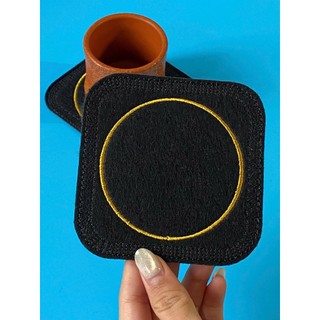 Bộ 6 chiếc lót ly bằng vải nỉ, lót cốc vải nỉ hình vuông kích thước 10cm